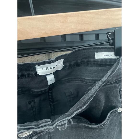 FRAME La Garcon Black Straight Leg Jeans Size 25 - Picture 8 of 10